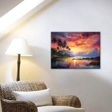 1入組帶木框畫布,ai風格夏威夷景點油畫風格抽象藝術畫。畫布海報,適用於家居裝飾,將圖案掛在牆上,裝飾客廳、臥室、辦公室、餐廳、酒吧牆壁。這幅畫防水,可供油畫、素描、藝術品使用。尺寸為12x16英寸 - 多色 - 查看 7