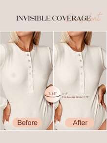 2 Cặp Miếng Dán Núm Vú & 2 Cặp Miếng Dán Núm Vú Cho Phụ Nữ, Miếng Dán Núm Vú Bằng Silicon Có Thể Tái Sử Dụng, Miếng Dán Không Có Núm Vú Vô Hình, Dán Ngực Petal Nude - Màu be - Xem 4