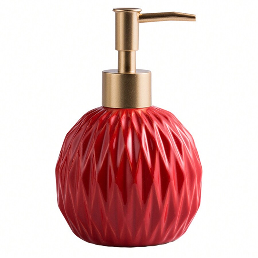 1pc 400ml Ceramic Bathroom Accessories Soap Dispenser Bottle For Shampoo, Shower Gel, Lotion