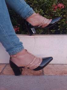 Women Heeled Sandals - 黑色 - 查看 1