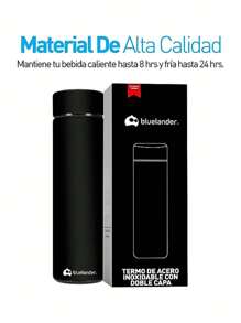 Termo de Acero Inoxidable Bluelander 500 ml ¡Mejora tu Estilo con excelente Funcionalidad! - Negro - Ver 7