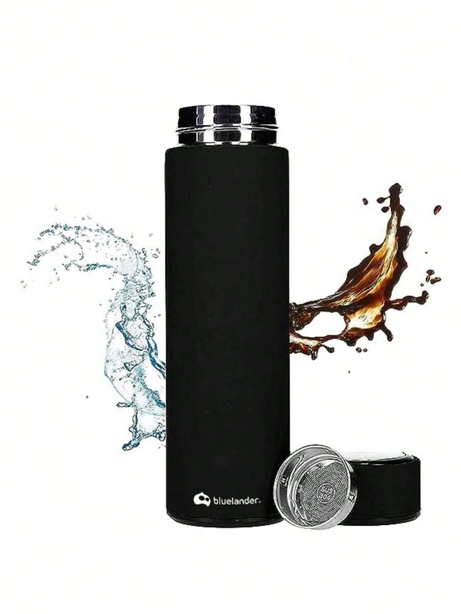 Termo de Acero Inoxidable Bluelander 500 ml ¡Mejora tu Estilo con excelente Funcionalidad! - Negro - Ver 1