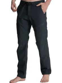 YOMEGO Pantalon coupe-vent et chaud en softshell avec doublure thermique pour l'extérieur, résistant à l'eau 5000 mm, unisexe, avec ceinture intégrée. Convient aux sports de plein air tels que la randonnée, le camping, le trekking, le cyclisme et les voyages en hiver, au printemps et en automne.