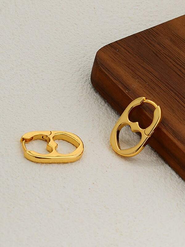 1pair Fashionable Cool Heart Shaped Earrings, Ideal For Men & Women's Daily Wear And Dress Up Valentines,Mom,Mother,Mother's Day,Gift