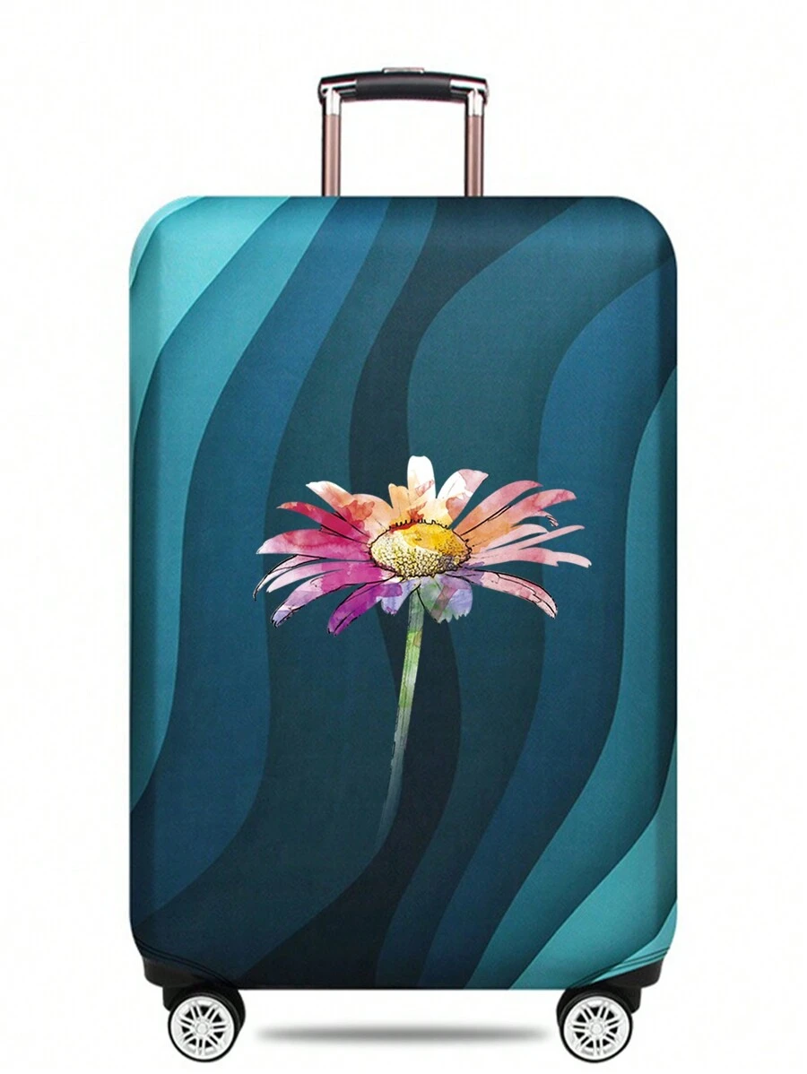 行李箱保护套雏菊图案弹性行李箱防尘罩保护套适用于 18 英寸 - 32 英寸行李旅行包箱旅行配件行李箱套行李箱保护套适用于假期旅行必需品旅行配件学校包学校配件学校用品 - 彩色 - 查看 1