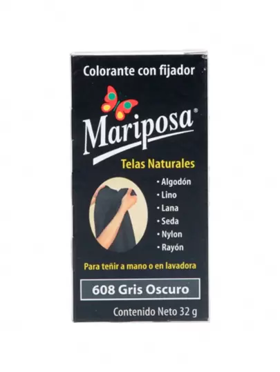 COLORANTE DE TELAS PASTILLA GRIS OSCURO MARIPOSA 608 3250