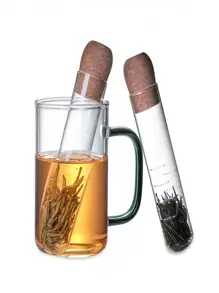 1 件创意透明玻璃试管过滤茶滤网带塞子，适用于咖啡、茶、冷热饮品 返校 - 白色 - 查看 9