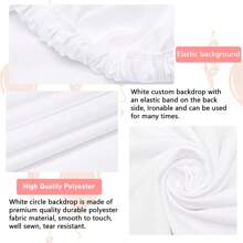 White Round Backdrop Circle Wedding Arch Stand Photo Photography Background Wall For Birthday Baby Shower Wedding Decorations (Note: Not Include Circle Stand And Balloons.) - 7.2 feet - View 4