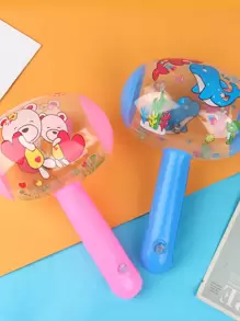 1 件/2 件随机卡通气锤玩具，带铃铛的小木槌，锤子气球玩具，适合派对 - 彩色 - 查看 4