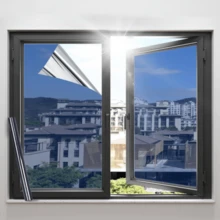 1捲單向隱私窗戶膜,pvc材料,保護日間隱私,隔熱和阻擋uv輻射,用於家居和辦公室的鏡面汽車窗貼膜 - 藍色 - 查看 2