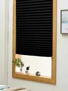 1入組免工具折疊式遮陽百葉窗,臨時自粘式窗戶遮陽布,易diy剪裁和安裝,無線防盜,適用於窗戶,庭院門,廚房,浴室,臥室裝飾 - 黑色 - 查看 2