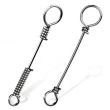 50 件魚餌不鏽鋼餵食器餵食器爆炸鉤彈簧托盤掛釣配件 - 銀色 - 查看 1