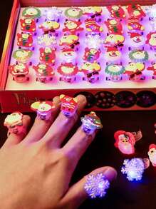 Đèn LED Giáng sinh Halloween Nhẫn Creative Phát sáng Nhẫn Quả bí ngô Con ma Sọ Nhẫn Đối với Quà tặng trẻ em Dễ thương Sáng Ngón tay Nhẫn Cung cấp cho buổi tiệc - Phong cách ngẫu nhiên Giáng sinh - Xem 1