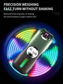 漸變色雙弧陀螺可充電打火機個性彩色燈型usb電子煙打火機配備電量顯示和安全鎖,可充電雙弧燭光打火機,風不燃火靜電臘燭打火機,適用於蠟燭,燒烤和露營 - 黑色 - 查看 4