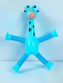 紫色 1入/4入/8入可伸展長頸鹿拼圖小玩具,有趣卡通吸管變形長頸鹿形狀,可減壓 - 紫色 - 查看 6