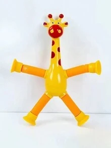 紫色 1入/4入/8入可伸展長頸鹿拼圖小玩具,有趣卡通吸管變形長頸鹿形狀,可減壓 - 紫色 - 查看 7