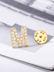1 Pieza Broche De Cobre Y Circonita Cúbica Con Letras Del Alfabeto (a-z) Para El Nombre Y Apellido De Mujeres