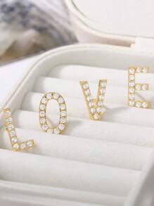 1 Pieza Broche De Cobre Y Circonita Cúbica Con Letras Del Alfabeto (a-z) Para El Nombre Y Apellido De Mujeres