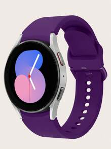 1 条运动风格硅胶表带，配同色表扣，兼容三星手表 4/5/6，40/42/44/45/46/43/47 毫米，可作为返校学生的礼物 - 紫色 - 查看 1