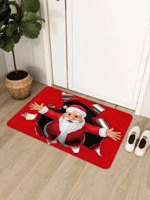 1 件圣诞快乐和圣诞老人突破红色纸质图案防滑浴室卧室地垫、门垫、装饰性功能地毯家居浴室装饰浴室地毯户外地毯门垫秋季装饰浴室配件返校入口装饰 - 彩色 - 查看 2