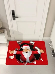 1 件圣诞快乐和圣诞老人突破红色纸质图案防滑浴室卧室地垫、门垫、装饰性功能地毯家居浴室装饰浴室地毯户外地毯门垫秋季装饰浴室配件返校入口装饰 - 彩色 - 查看 1
