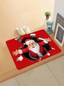 1 件圣诞快乐和圣诞老人突破红色纸质图案防滑浴室卧室地垫、门垫、装饰性功能地毯家居浴室装饰浴室地毯户外地毯门垫秋季装饰浴室配件返校入口装饰 - 彩色 - 查看 3