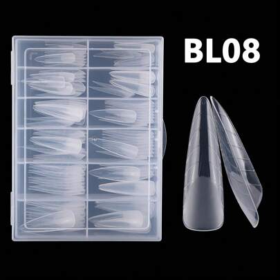 120Pcs Fake Nail Stiletto Quick Extension Tips Reusable Polygel Nails Form With Scale Uv Gel Polish Mold Sculpted Full Cover Press On Nails For Women And Girls Manicure Supplies Tools Bl08,Nail Supplies,Nail Tools,Nail Art Tools,Back To School,Nails,Nail Tools For Press On Nails