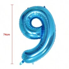 1個藍色數字1鋁箔氣球裝飾,適用於生日派對、婚禮慶典、情人節、告白、節日現場