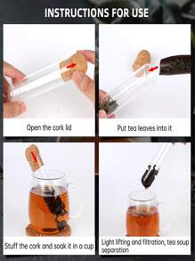 1 件创意透明玻璃试管过滤茶滤网带塞子，适用于咖啡、茶、冷热饮品 返校 - 白色 - 查看 5