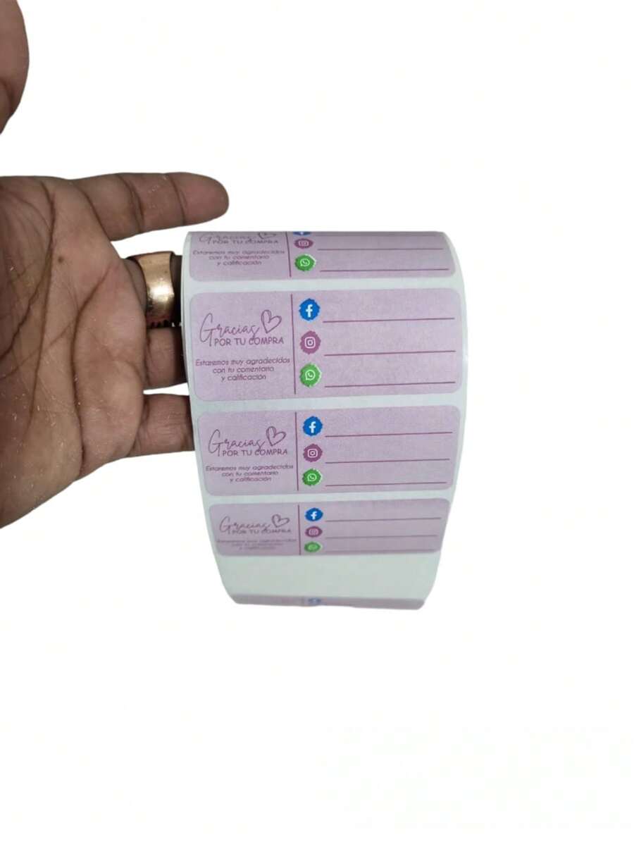 Creative Mariu 100 Stickers, Adhesive, Labels THANK YOU FOR YOUR PURCHASE (7.5X2.8 Cm) - 紫羅蘭色 - 查看 1