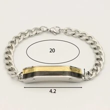 Pulsera Esclava para hombre de acero inoxidable - Plateado - Ver 6
