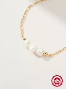 1Pc S925 Sterling Silver Classic Versatile Gold Silvery Zirconia Bracelet For Women Wedding Engagement Party Zirconia Fine Jewelry - Gold - View 4