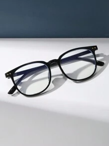 1 chiếc kính đọc sách/chơi game/TV/điện thoại, kính thời trang bằng nhựa vuông Unisex - màu đen - Xem 2