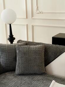 1pc Plush All Seasons Universal Sofa Cushion, Modern Style Anti-slip Sofa Mat For Living Room, Suitable For L-shaped Sofas And 1/2/3/4 Seaters - Dark Grey - View 3