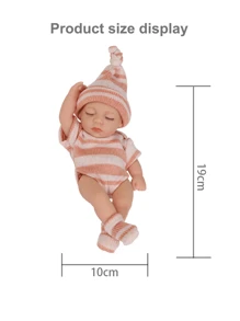 1入19cm寶寶娃娃,返魂娃娃,防水乙烯基女孩娃娃,可愛的迷你重生嬰兒娃娃,女孩生日禮物 - 粉色 - 查看 2