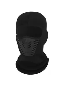 1pc Winter Windproof Fleece Neck Warmer, Multifunctional Sports Face Mask, Riding Motorcycle Hat - Black - View 3