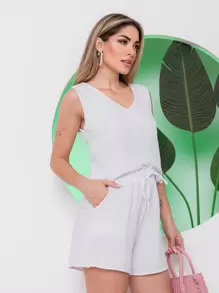 Women Two-piece Outfits - White - View 4
