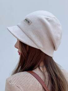 1入組女性字母細節素色休閒髮箍&豆豆帽適用於日常穿著,完美適合男士&女性時尚,合適的適用於兩者夏天&冬天,柔軟的帽邊緣 - 黑色 - 查看 5