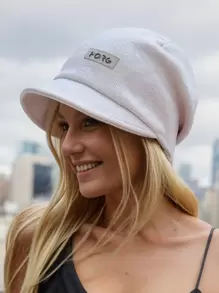 1入組女性字母細節素色休閒髮箍&豆豆帽適用於日常穿著,完美適合男士&女性時尚,合適的適用於兩者夏天&冬天,柔軟的帽邊緣 - 黑色 - 查看 6