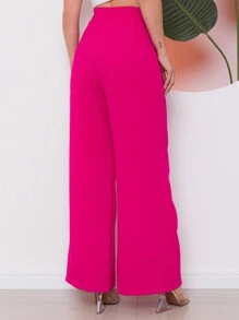 Women Pants - 玫紅色 - 查看 4