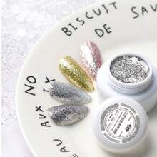 1pc 5g Platinum Gel Nail Polish With Sparkling Rose Color For Women's Manicure