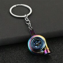 1pc Creative Turbocharger Keychain For Car Modifying Enthusiasts Advertising Keyring Pendant For Car & Backpack Elegant Gift Accessory For Men - Gold - View 4