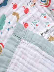 1入組110*110cm可愛卡通柔軟的6層纱线嬰兒毯子的床上用品