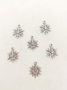20 件diy 珠寶鋅合金雪花形狀吊墜適用於項鍊、耳環、手鍊製作 25x19 毫米 - 復古銀色 - 查看 3