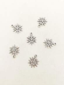 20 件diy 珠寶鋅合金雪花形狀吊墜適用於項鍊、耳環、手鍊製作 25x19 毫米 - 復古銀色 - 查看 2