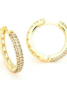 Aretes Finos Elegantes Mujer Oro Laminado 18K Arracadas Hermosas - Dorado - Ver 4