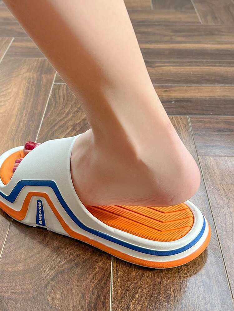 Zapatillas Antideslizantes Al Aire Libre De Verano Para Hombre, Estilo Urbano, Pareja, Sandalias De Playa Naranjas Y Blancas - Naranja - Ver 7