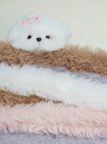 1Pc/1M Plush Rabbit Hair Iron Wire Thread Twist Rope Ribbon Bar Strip Stick String Multicolor Felt Fabric DIY Sewing Accessory - White - View 3