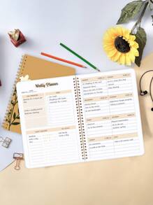 BUBU 1pc Weekly Planner Back To School Supplies - Orange - View 2