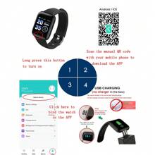 1 Đồng hồ thông minh mặt vuông đa chức năng cho nam nữ, dây đeo silicon màu tím, theo dõi nhịp tim và giấc ngủ, tương thích với Android, tương thích với - Màu tím - Xem 8